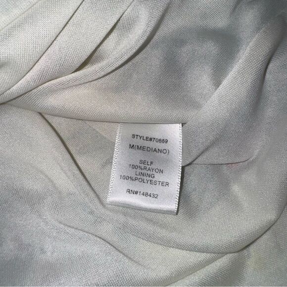 Staccato White Floral One-Shoulder Mini Dress Tropical Hawaiian Double Layer M - Picture 8 of 12